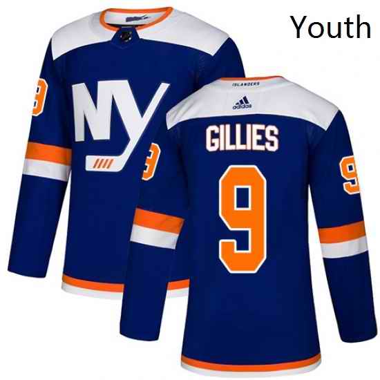 Youth Adidas New York Islanders 9 Clark Gillies Premier Blue Alternate NHL Jersey